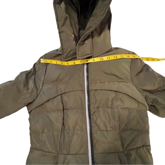 Orolay Women's Green Down Puffer Jacket Hooded Winter Coat Two-Way Zipper Size M - Picture 7 of 15